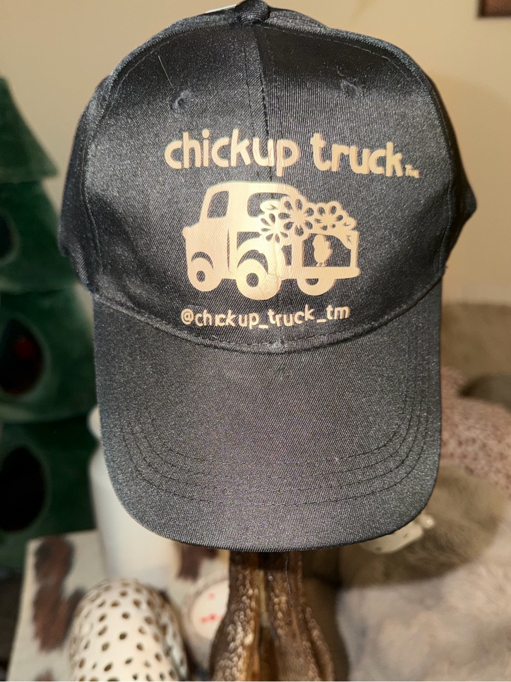 Chickup Truck Black With Gold Logo Baseball Hat, Velcro back - NWT 🖤💛